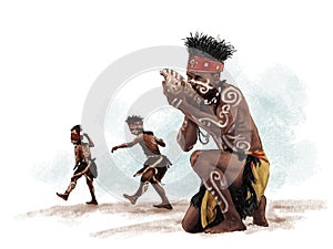 Traditional Dance Papua Indonesia photo