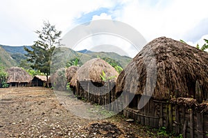 Traditional Dani village in Papua New Guinea, Wamena, Indonesia