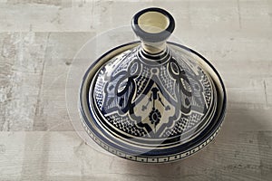 Traditional decorated Moroccan tagine made in Safi