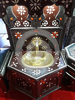 Traditional decorated sink made in Morocco