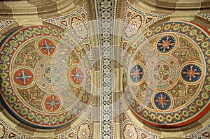 Traditional decoration on church ceiling