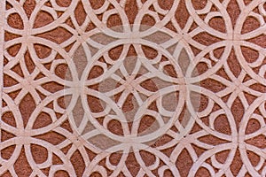 Traditional decorative pattern of the facades of the houses in the historic Jewish quarter of Segovia. Also called sgraffito