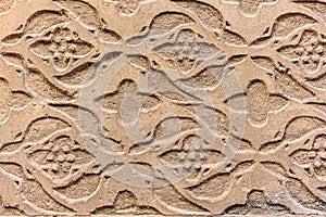 Traditional decorative pattern of the facades of the houses in the historic Jewish quarter of Segovia. Also called sgraffito