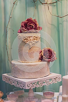 Traditional and decorative wedding cake