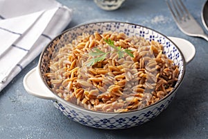 Traditional delicious Turkish dish, barley noodle pilaf Turkish name; Arpa sehriye pilavi