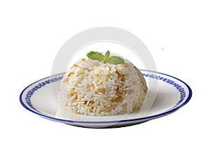 Traditional delicious Turkish food Turkish style rice pilaf (Turkish name Arpa sehriyeli pirinc pilavi