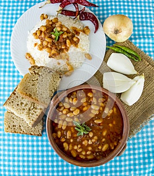 Traditional delicious Turkish foods; Dried bean Kuru fasulye