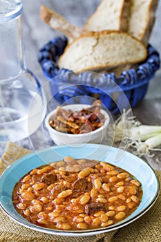Traditional delicious Turkish foods; Dried bean Kuru fasulye