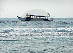 Traditional dhoni boat in the Maldives
