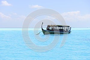 Traditional Dhoni boat in Maldives