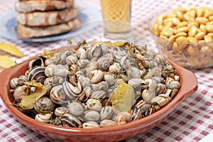 Traditional dish of cooked snails
