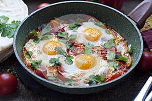 Traditional dish of israeli cuisine Shakshuka