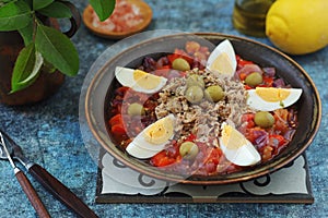 A traditional dish of Tunisian cuisine - Mechouia salad