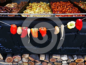 Traditional dishes on the oven - meat and potatoes