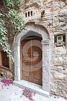 Traditional Door in Mesta, Chios Island, Greece