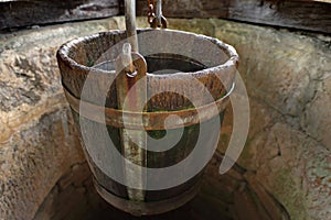 Traditional Draw-well with wooden bucket