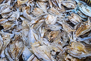 Traditional dried salted fish seafood