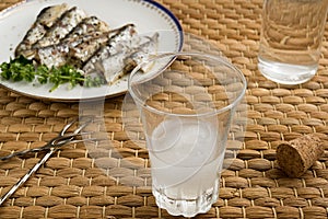 Traditional drink Ouzo or Raki