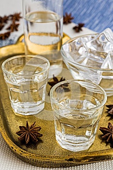 Traditional drink Ouzo or Raki