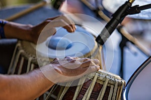 Traditional drummer at cultural festival