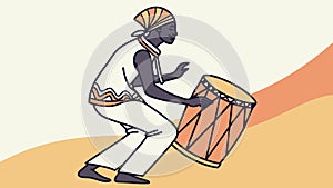 Traditional Drummer Dynamic Side View Performance, vector design Generative AI