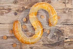 Traditional Dutch cookie Banketletter at Sinterklaas celebration