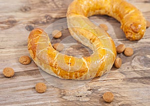 Traditional Dutch cookie Banketletter at Sinterklaas celebration