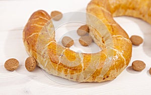 Traditional Dutch cookie Banketletter at Sinterklaas celebration