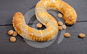 Traditional Dutch cookie Banketletter at Sinterklaas celebration