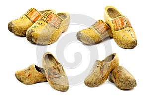 Traditional Dutch decorated wooden shoes