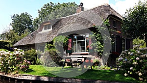 Traditional Dutch house in Giethoorn, Netherlands