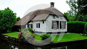 Traditional Dutch house in the village of Giethoorn