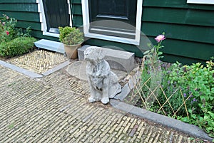 Traditional Dutch old house building in Zaanse Schans - museum v