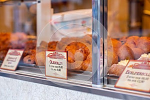 Traditional Dutch oliebollen (translated: deep fried dough balls)   served around New Year