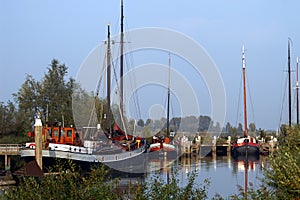 Traditional dutch sailing ships