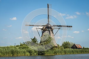 Traditional Dutch windmill. photo