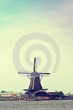 Traditional dutch windmills