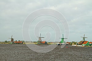 Traditional dutch windmills