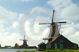 Traditional dutch windmills