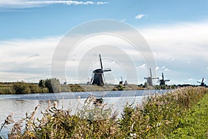 Traditional dutch windmills