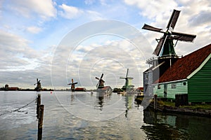 The traditional Dutch Windmills in Holland now known as The Netherlands.