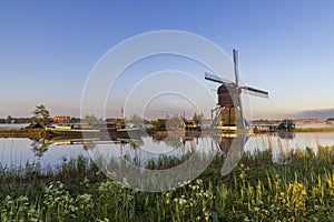 Traditional Dutch windmills in Kinderdijk - Unesco site, The Netherlands