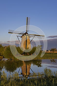 Traditional Dutch windmills in Kinderdijk - Unesco site, The Netherlands