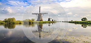 Traditional Dutch Windmills Kinderdijk World Unesco heritage Pan