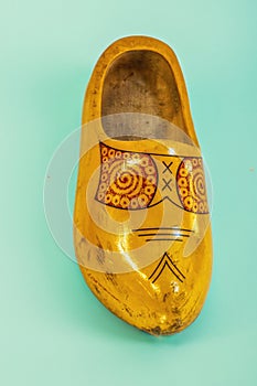 Traditional dutch wooden clog isolated