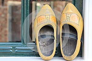 Traditional Dutch wooden shoes or clogs