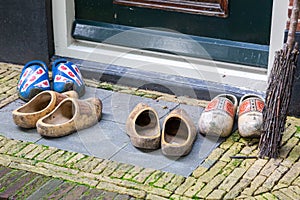 Traditional dutch wooden shoes - klompen clogs