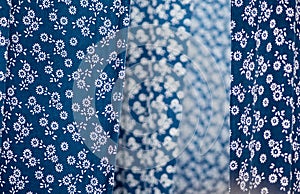 Traditional Dye Fabric in Indigo Blue in Display