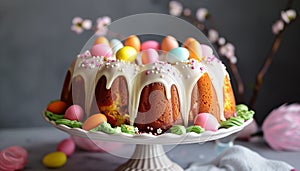 Traditional easter bunt cake. AI generated.