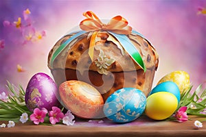 Traditional Easter cake or sweet Easter bread